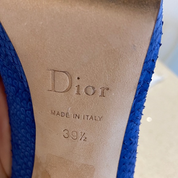 Dior Blue Lizard Peep Toe Pump - Picture 8 of 8